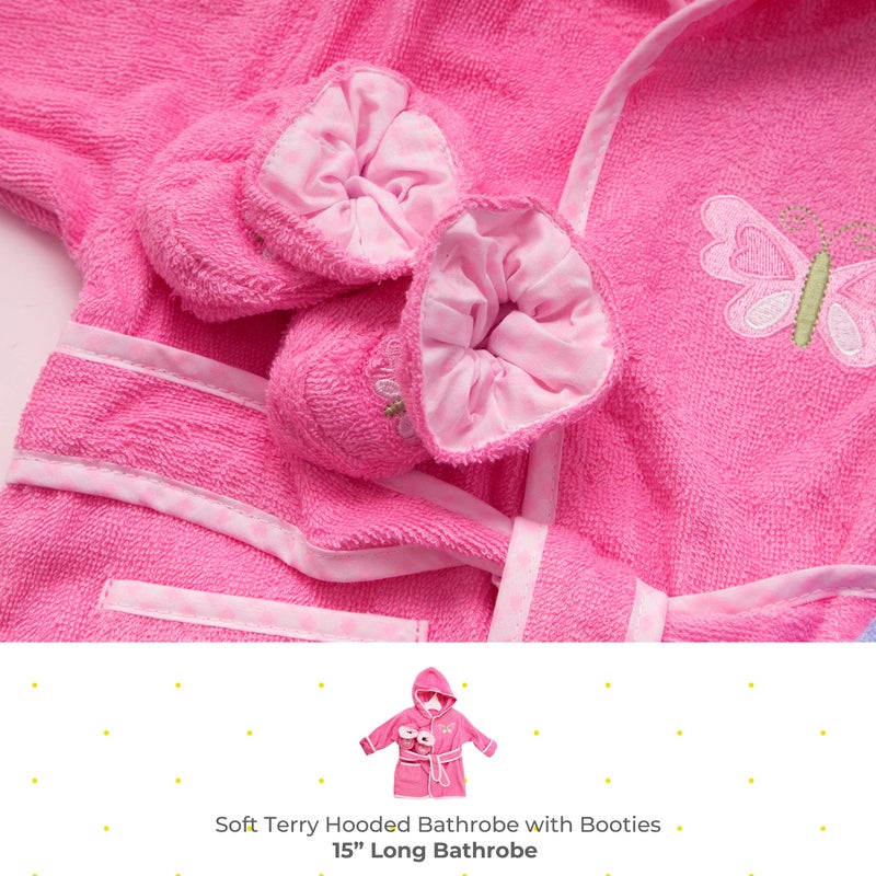 Spasilk 100% Cotton Hooded Terry Bathrobe with Booties â€” Baby Girl Gifts â€” Baby Boy Gifts â€” One Size â€” Shower Gift - Image 2